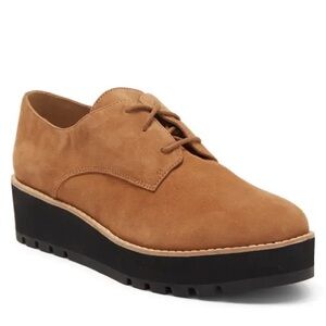 Eileen Fisher Eddy Suede Platform Oxford in Tobacco Brown | Size 7